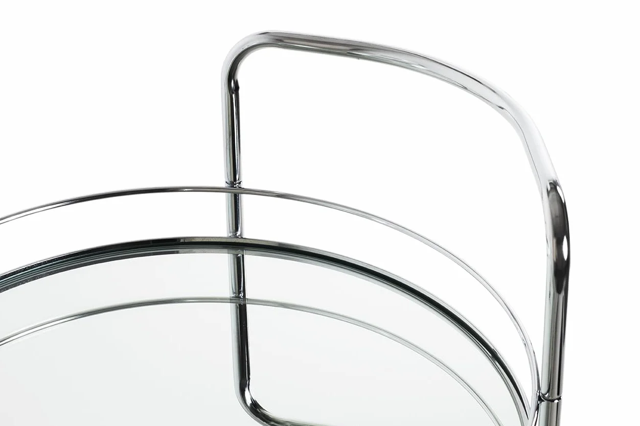 HAKU Carrello di servizio cromo metallo specchio Art Deco 80x48 cm