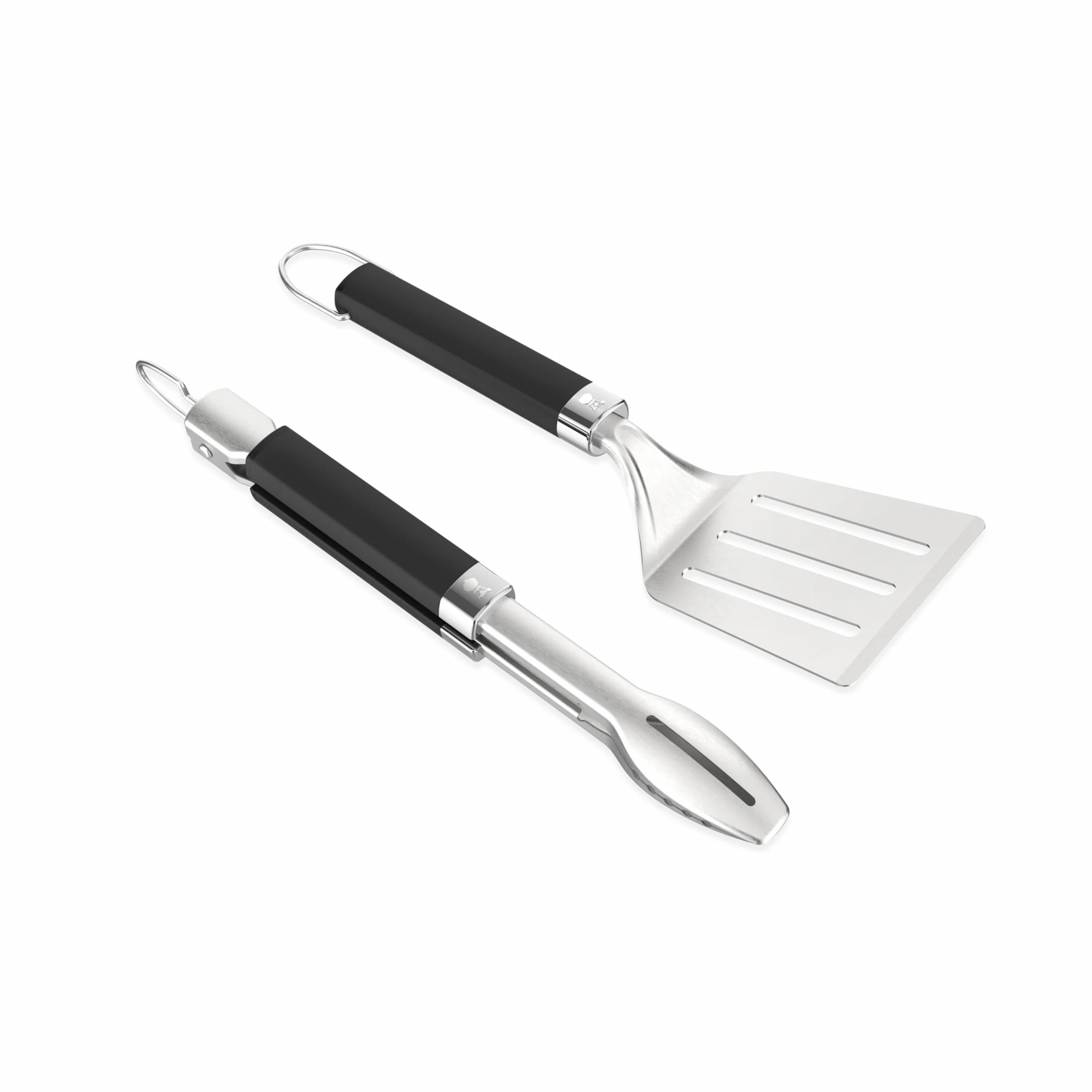 Weber Set Portatile di Utensili per Barbecue (2 Pezzi), Composto da Pinza e spatola, Lavabile in lavastoviglie – Argento/Nero (3400213)