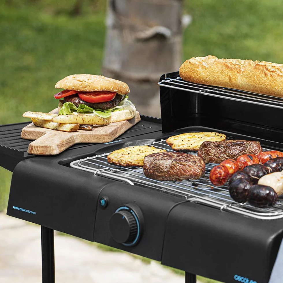 Cecotec PerfectSteak 4250 Barbecue elettrico 2400 W griglia acciaio inox 3 livelli altezza