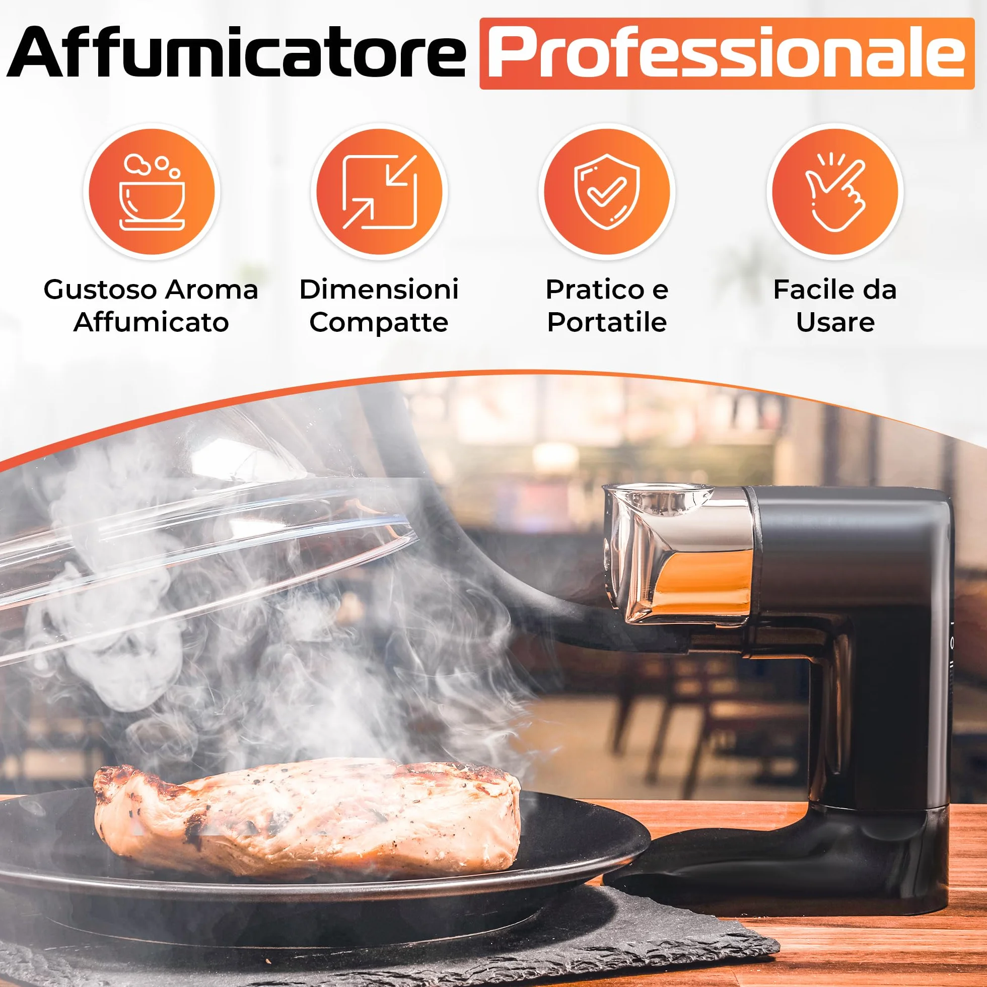 Affumicatore da Cucina Professionale BWAY a Freddo con 3 Aromi di Trucioli - Smoking Gun per Whisky