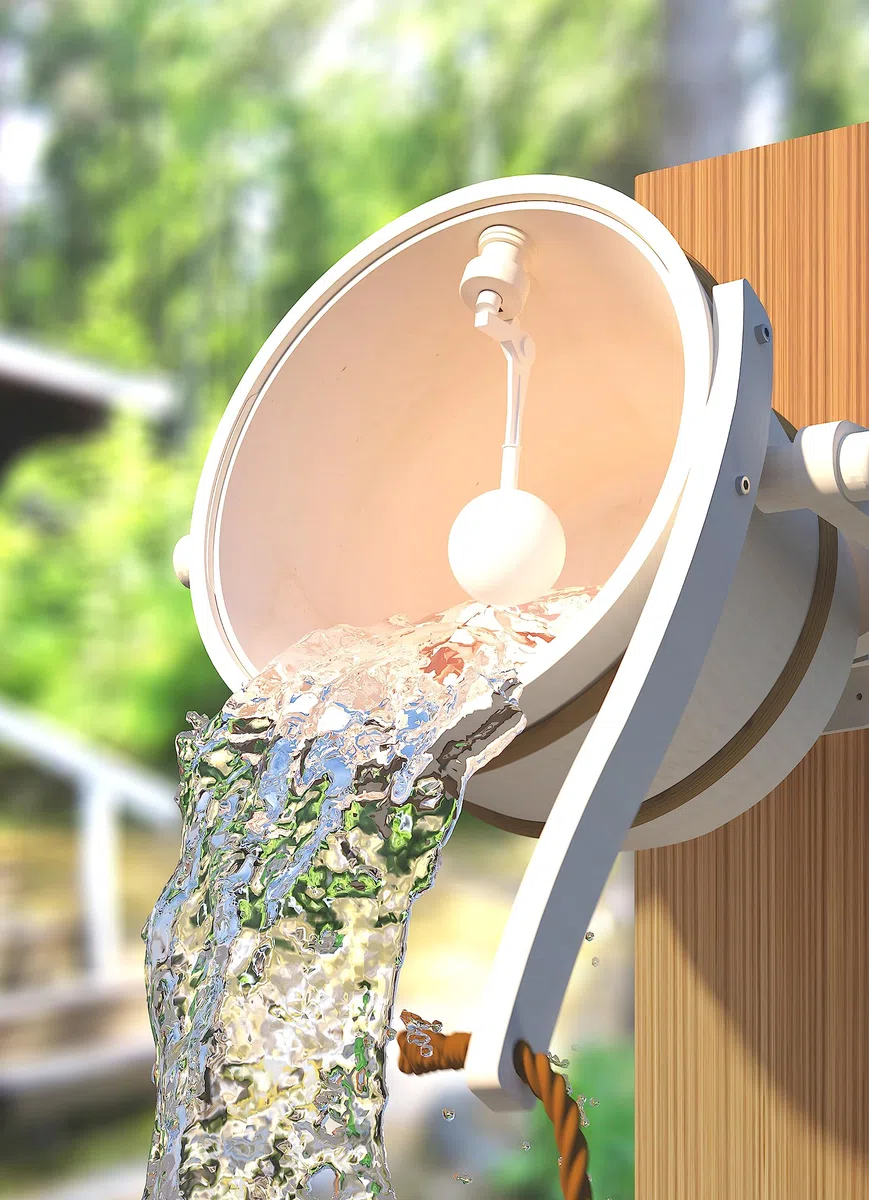 Secchio doccia a cascata per sauna da 18 litri in cedro con ricarica automatica
