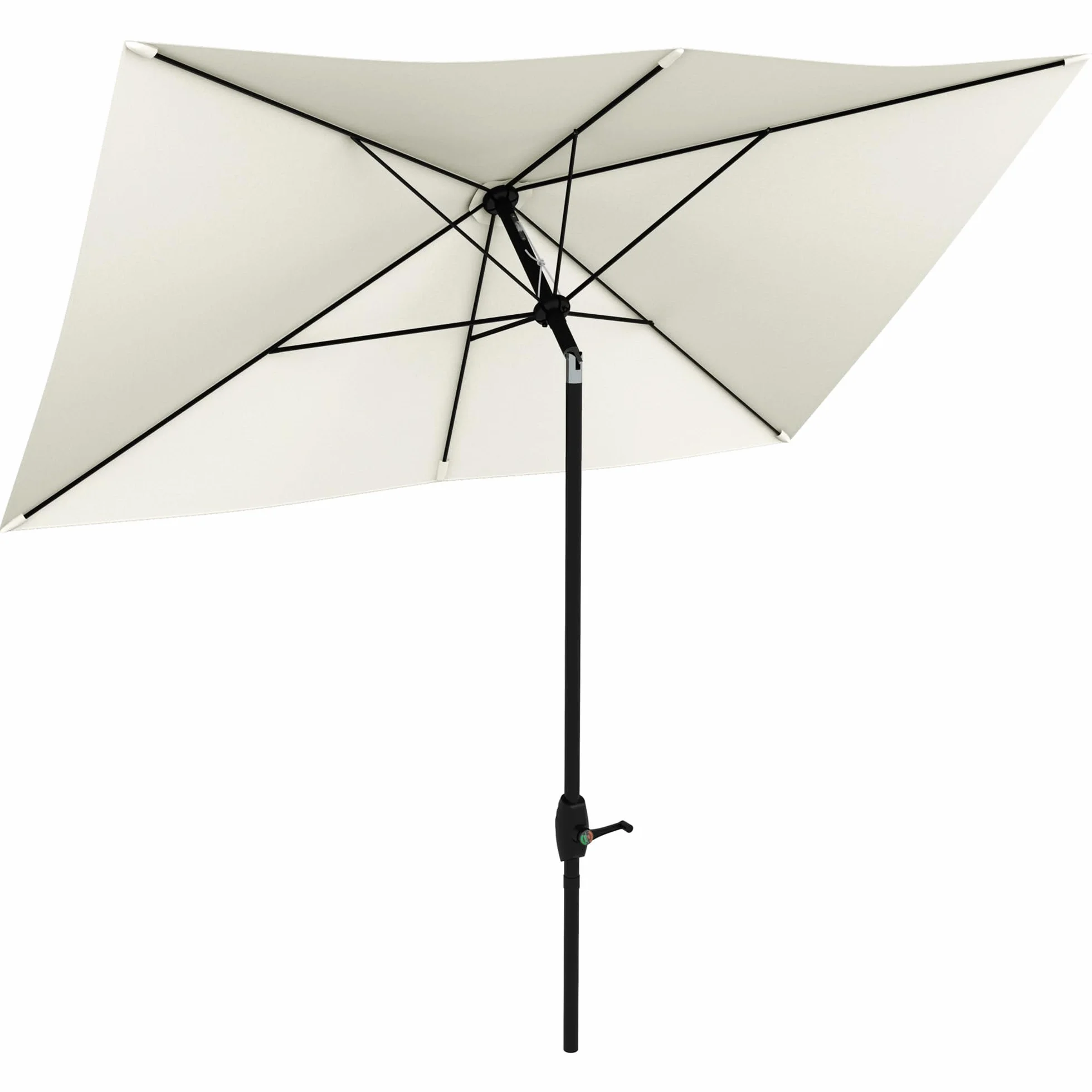 Outsunny Ombrellone Rettangolare 2x3m Alluminio UV 50+ con Apertura a Manovella e Inclinazione Regolabile