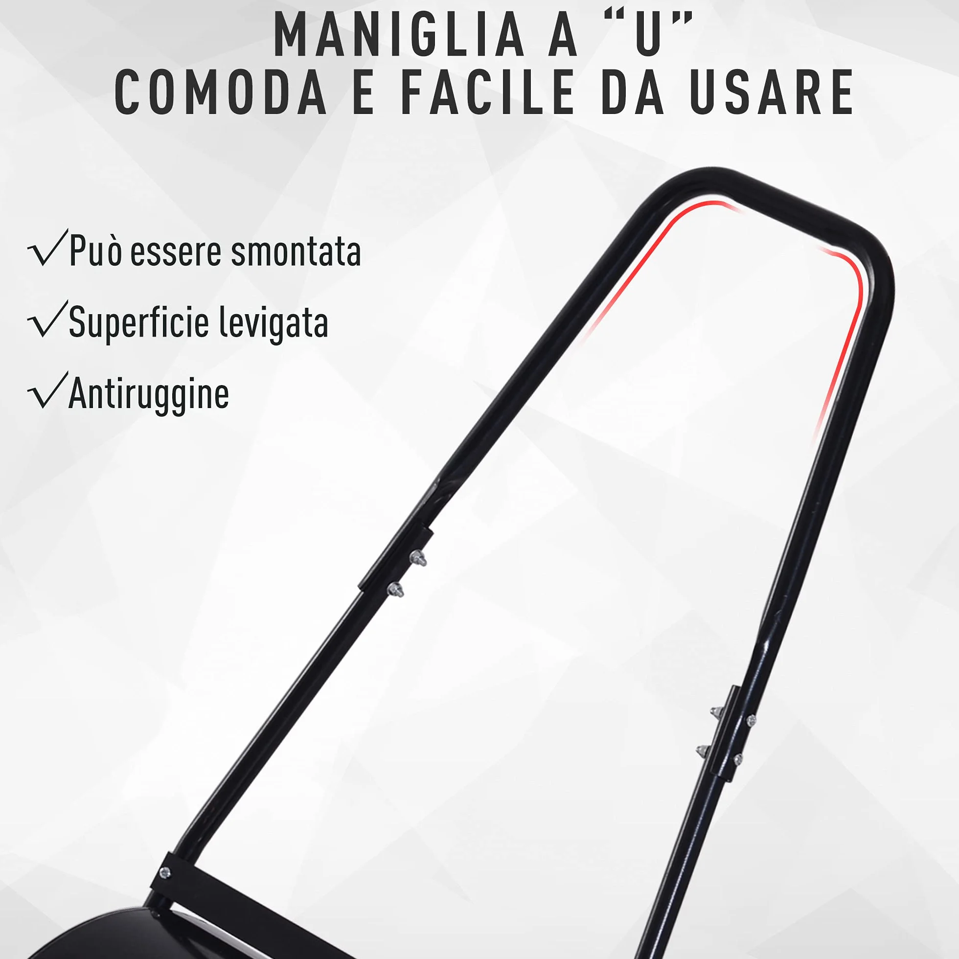 Outsunny Rullo da Giardino in Metallo Impermeabile Nero, Serbatoio Fino 60 Litri (Acqua o Sabbia), 57x40x123cm