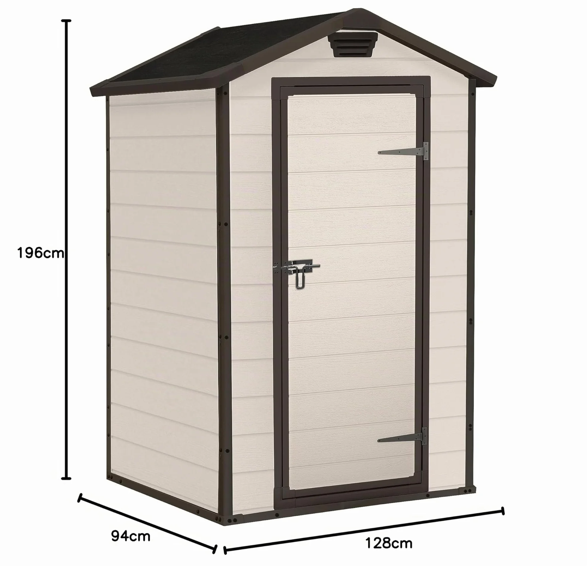 Keter Casetta da Giardino Manor 4x3, Finitura Effetto Legno Graffiato, Beige, 129x103x196H Cm