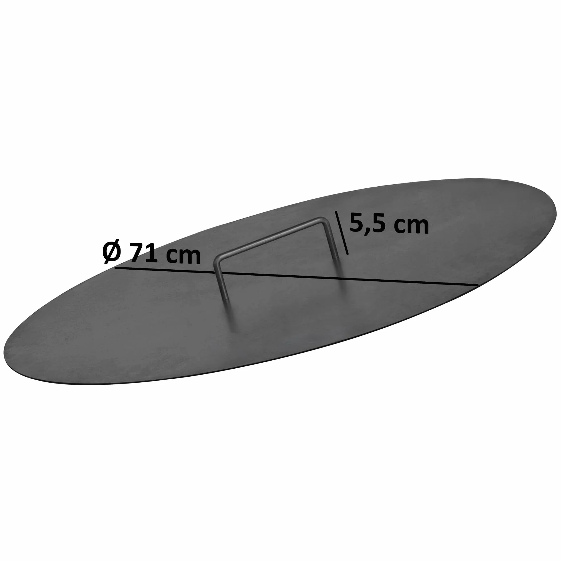 BBQ-Toro Coperchio per braciere 70 cm nero con manico