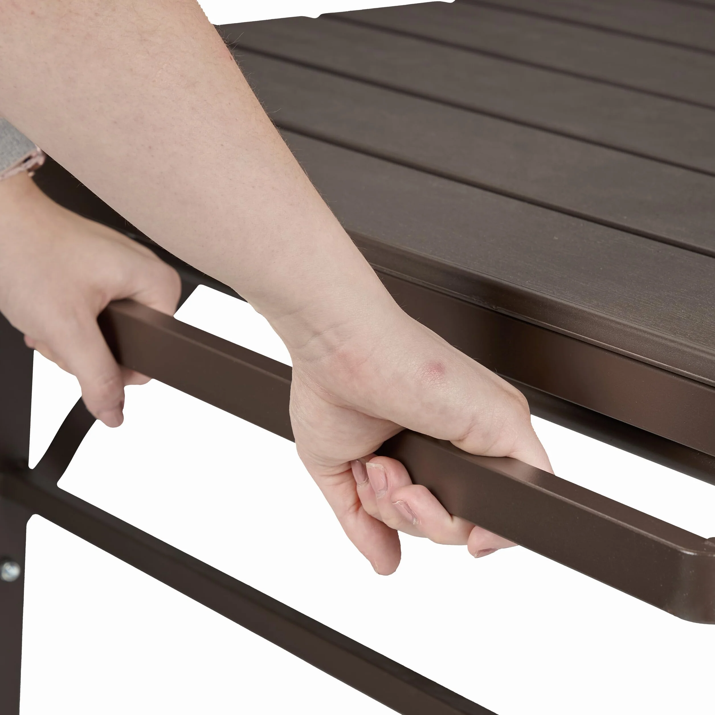 Relaxdays Tavolo Pieghevole da Giardino Allungabile 166-215 cm Plastica Acciaio 8 Persone Marrone