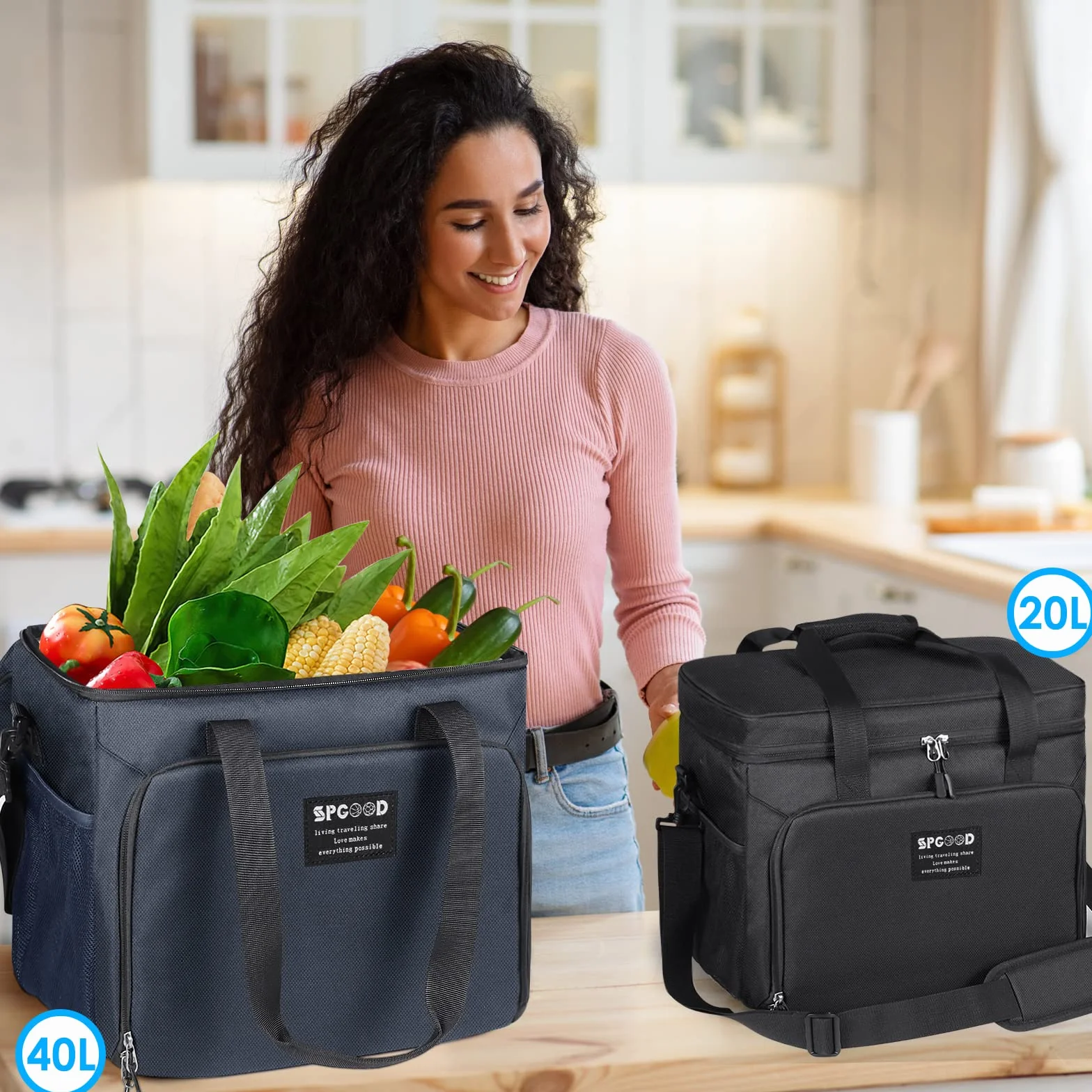 SPGOOD Borsa termica 20 l isolata pieghevole per congelatore