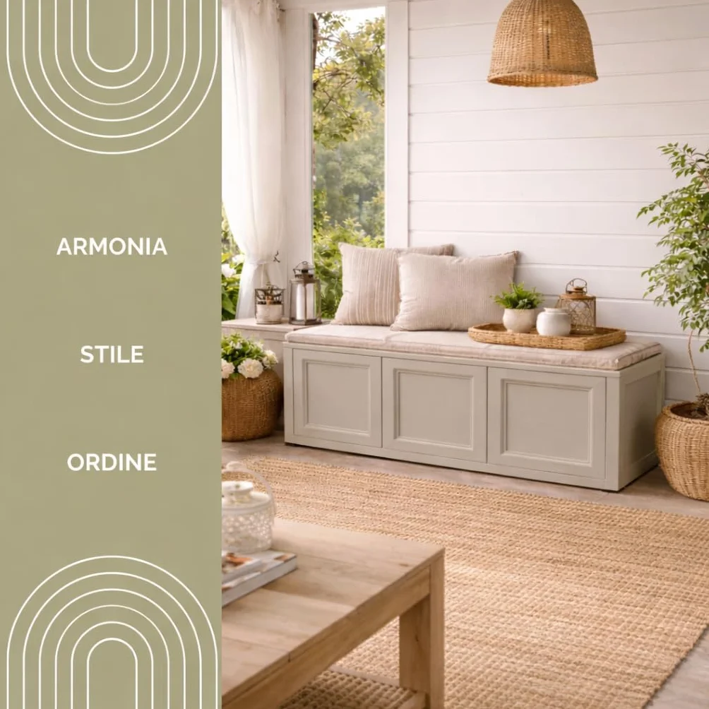 Baule Contenitore in Plastica 125 x 40 x 42 cm – Cassapanca Salvaspazio per Balcone, Terrazzo e Ambienti Esterni Coperti (Taupe)