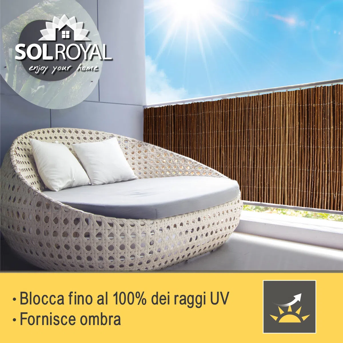 Sol Royal Arella Vimini Frangivista Frangivento SolVision W79 Pannello Recinzione 500x200 cm