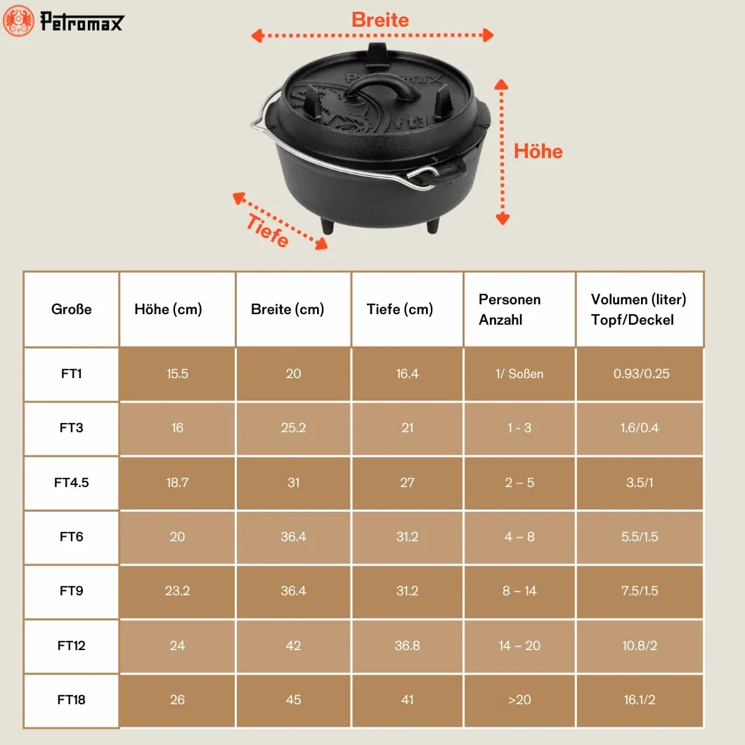Petromax FT6 pentola di fuoco (Dutch Oven)