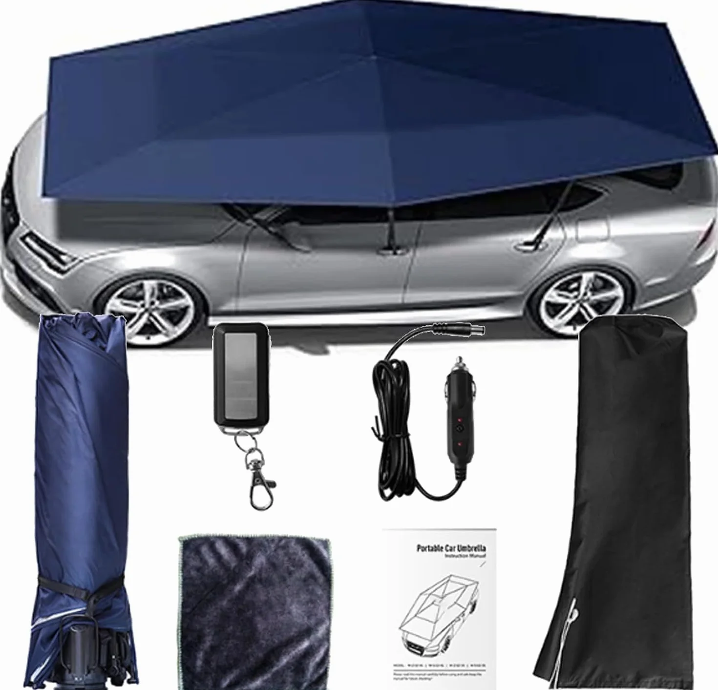Tenda da Auto Completamente Automatica con Telecomando, Tettoia Elettrica Pieghevole Carport Mobile