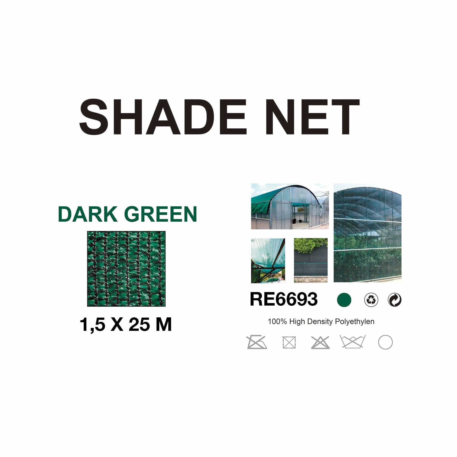 Rebecca Mobili Telo Ombreggiante, Frangivento Da Esterno, Hdpe, Verde, Traspirante Anti Uv - Misure HxL: 1,5 x 25 mt - Art. RE6693
