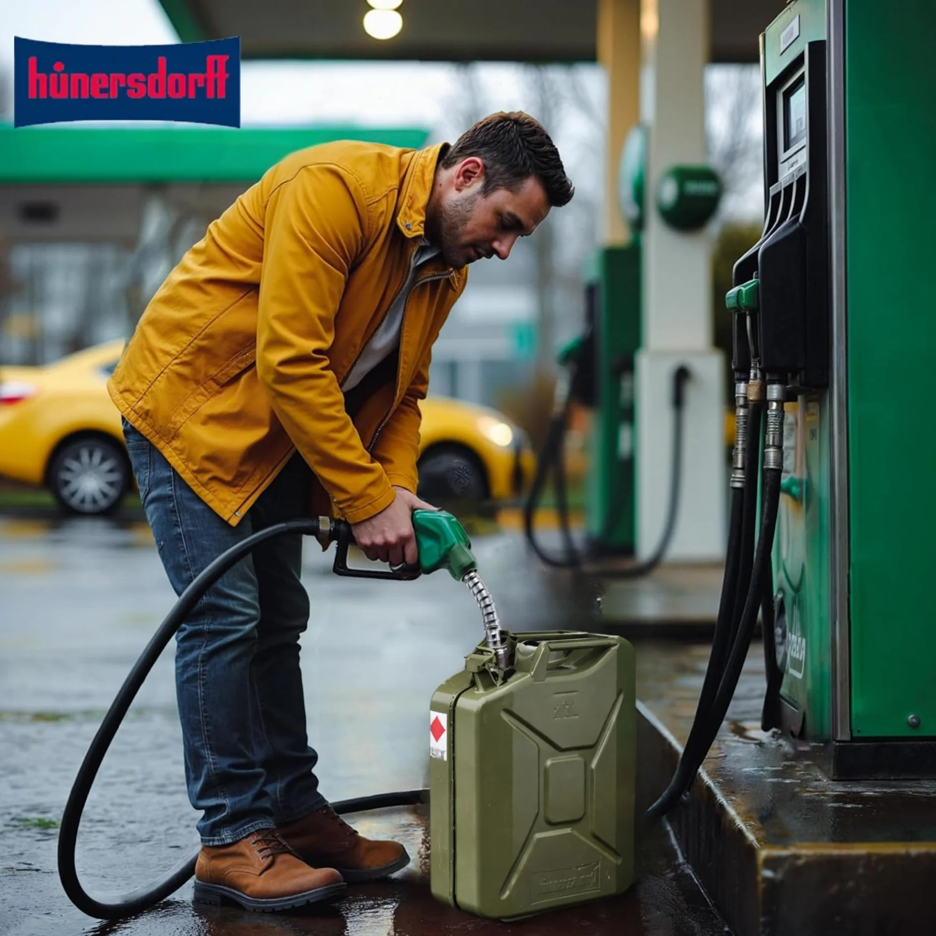Hünersdorff Tanica Carburante in Metallo Classic 20 Litri Verde Oliva
