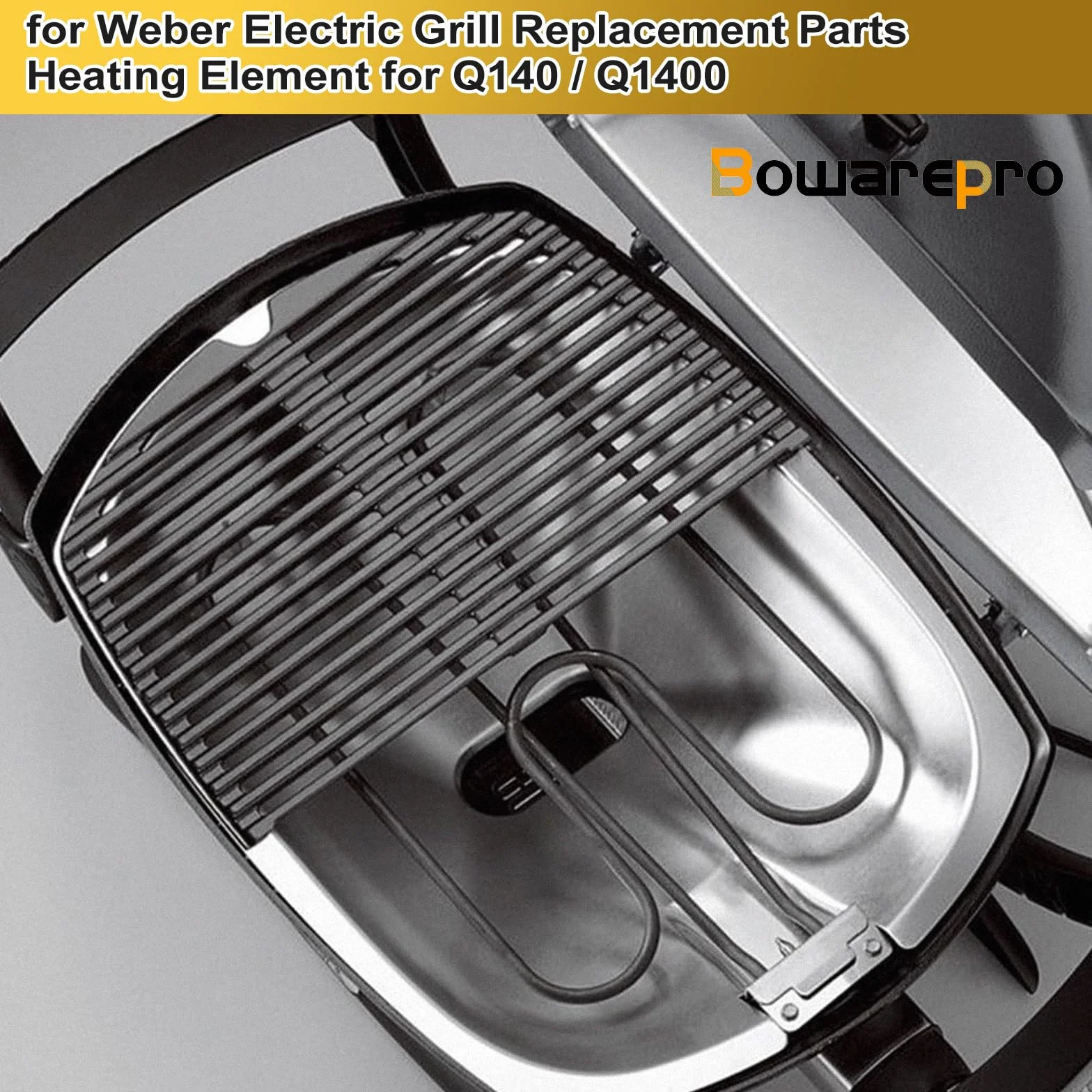 66631/65621 - Elementi riscaldanti per barbecue elettrico Weber, compatibile con Weber Q140, Q1400, elementi riscaldanti per barbecue Weber, spirale riscaldante in acciaio inox, 230 V, 2200