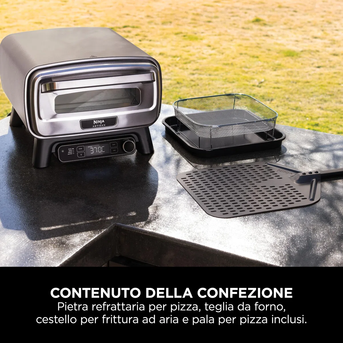 Ninja Artisan Forno elettrico per pizza e friggitrice ad aria MO201EU 30 cm