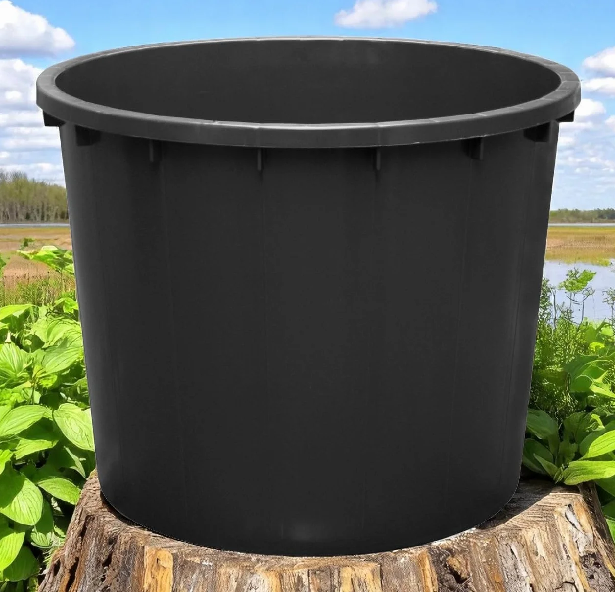 Mastello in plastica 500 litri nero Contenitore industriale tondo per liquidi