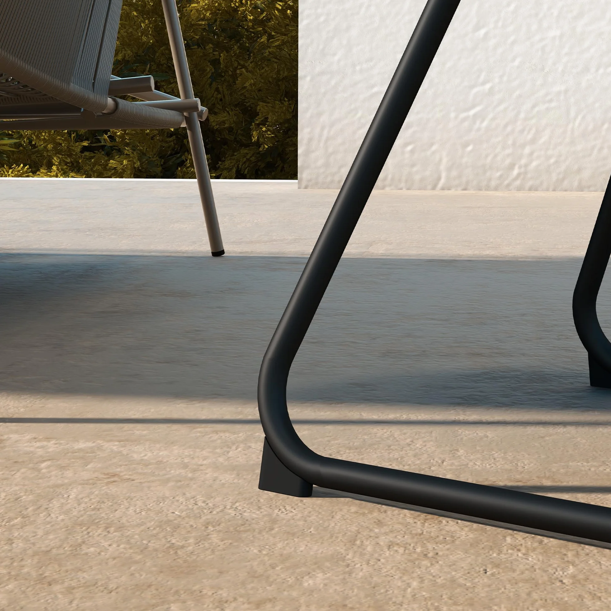 Outsunny Tavolino da Esterni Ø48x37 cm Metallo Nero Piedini Regolabili