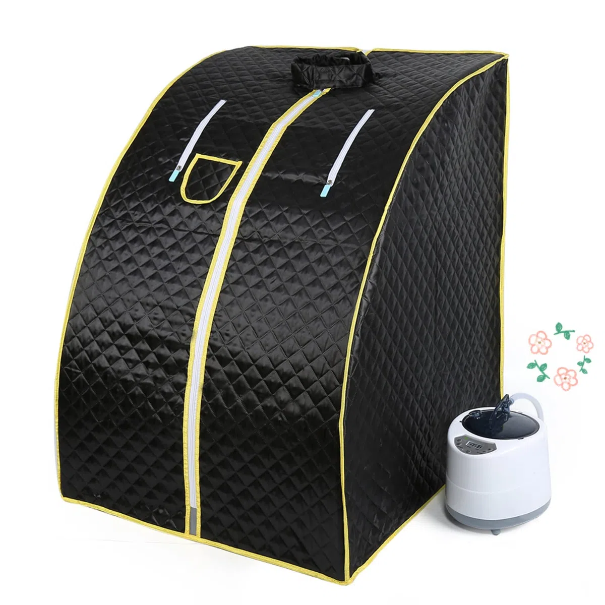 Sauna a vapore personale portatile 2 litri per relax casa nero