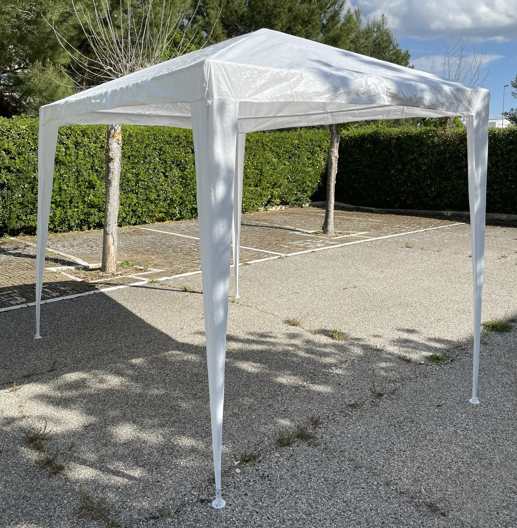 Gazebo 2x3 Metri Bianco con Telo in PE 105 gr/mq da Giardino