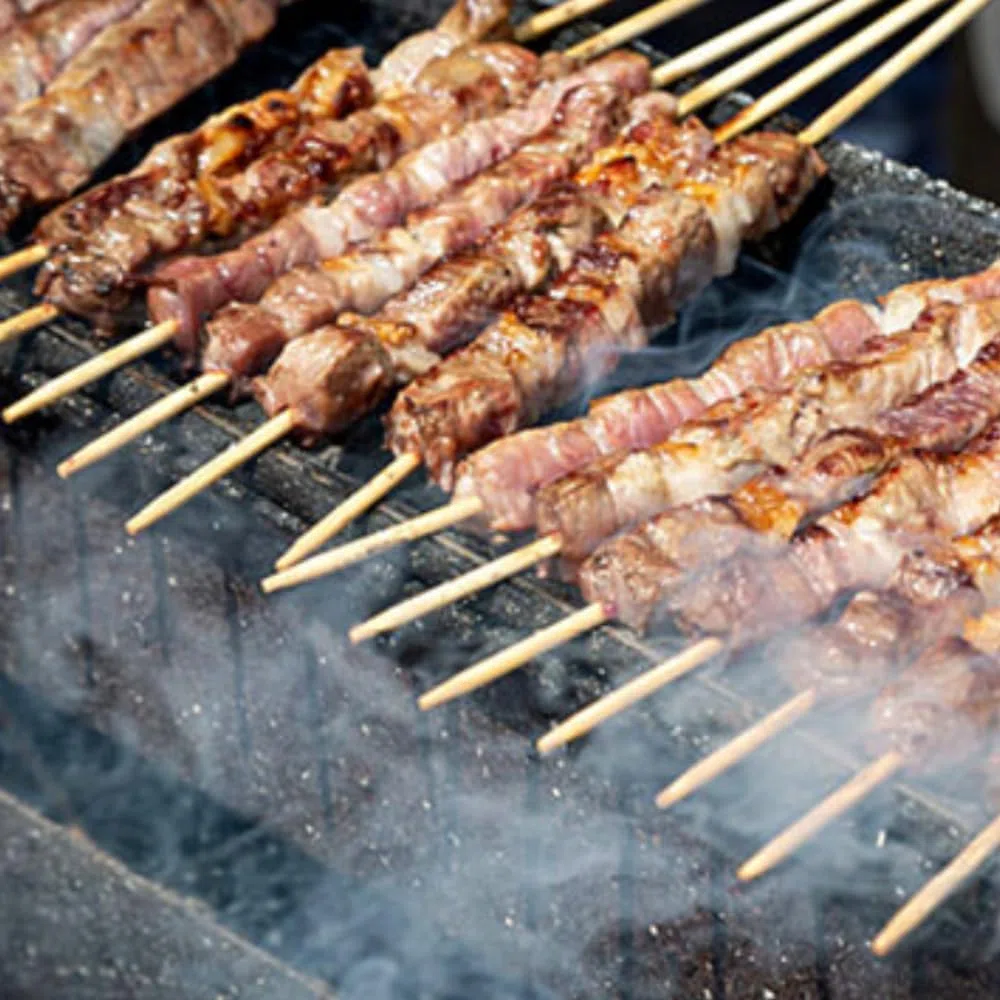 Paluplus Barbecue per Arrosticini in acciaio verniciato Nero, Misura 100x14x75 cm, Canaletta a 4 Gambe Pieghevoli, Grill a carbone per Spiedini con Fori di Ventilazione, Made in Italy -029