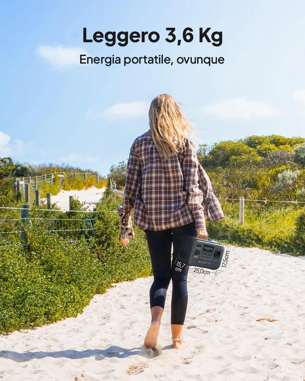 BLUETTI AC2A Generatore Elettrico Portatile 204Wh LiFePO4 300W 600W Picco Ricarica Rapida
