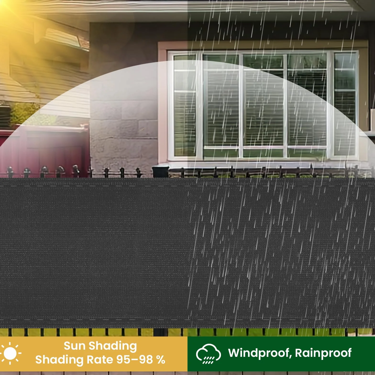 WOLTU Rete Ombreggiante 1,2x25 m HDPE 280g/m² Frangivista Giardino Telo Frangivento Esterno Antracite