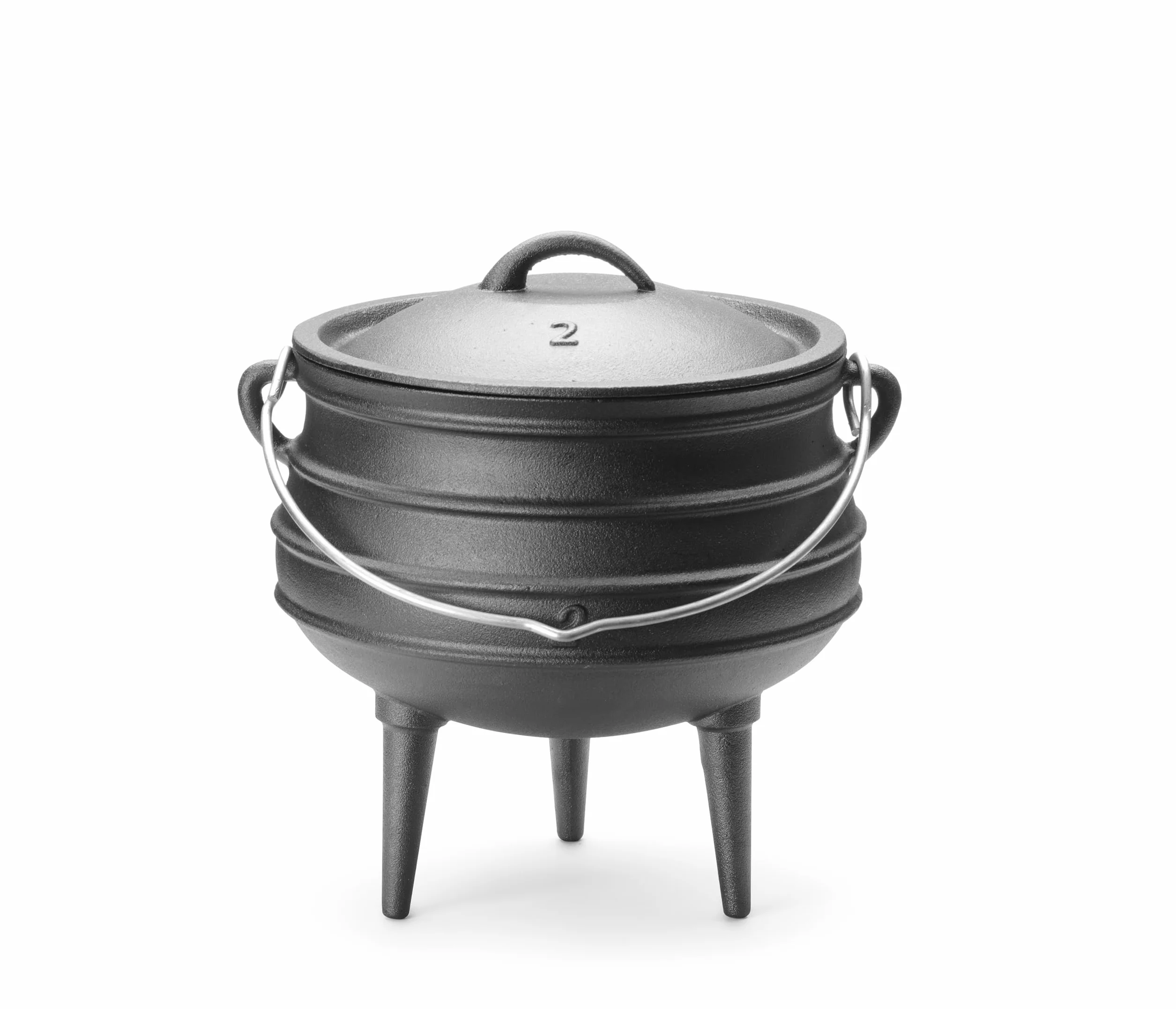 HENDI Pentola in ghisa a 3 gambe, tipo potjie sudafricano, con coperchio e manico ad arco, per fuoco aperto e forno, 6L, ⌀245x(H)280mm