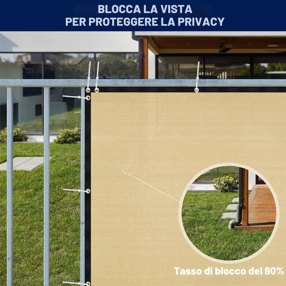 Duerer Telo Ombreggiante 1.8m x 15.2m Rete Frangivista 170g/m² Alta Densità