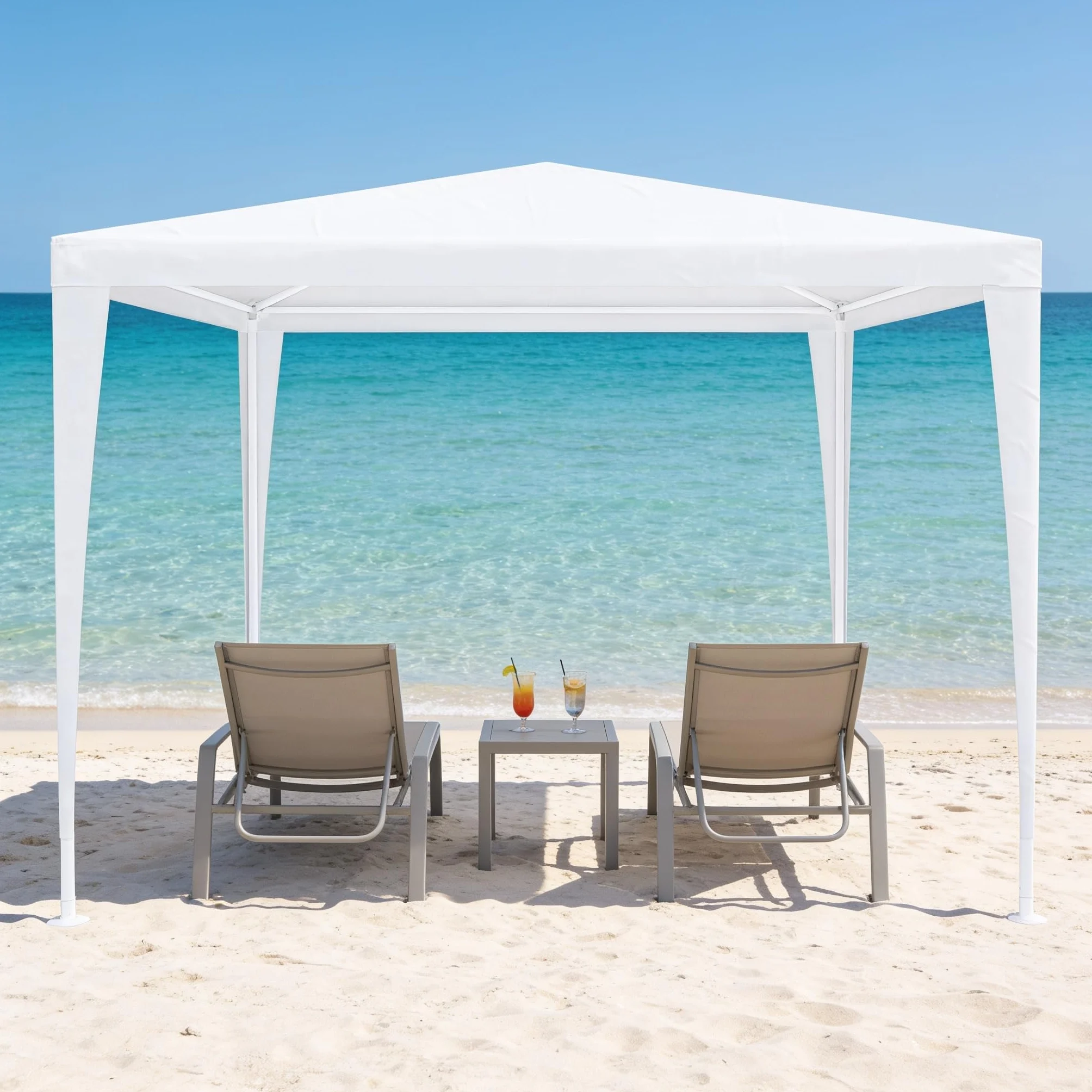 Gazebo 3x3 m Struttura Acciaio Copertura PE 110 gr/m² Impermeabile UV Bianco