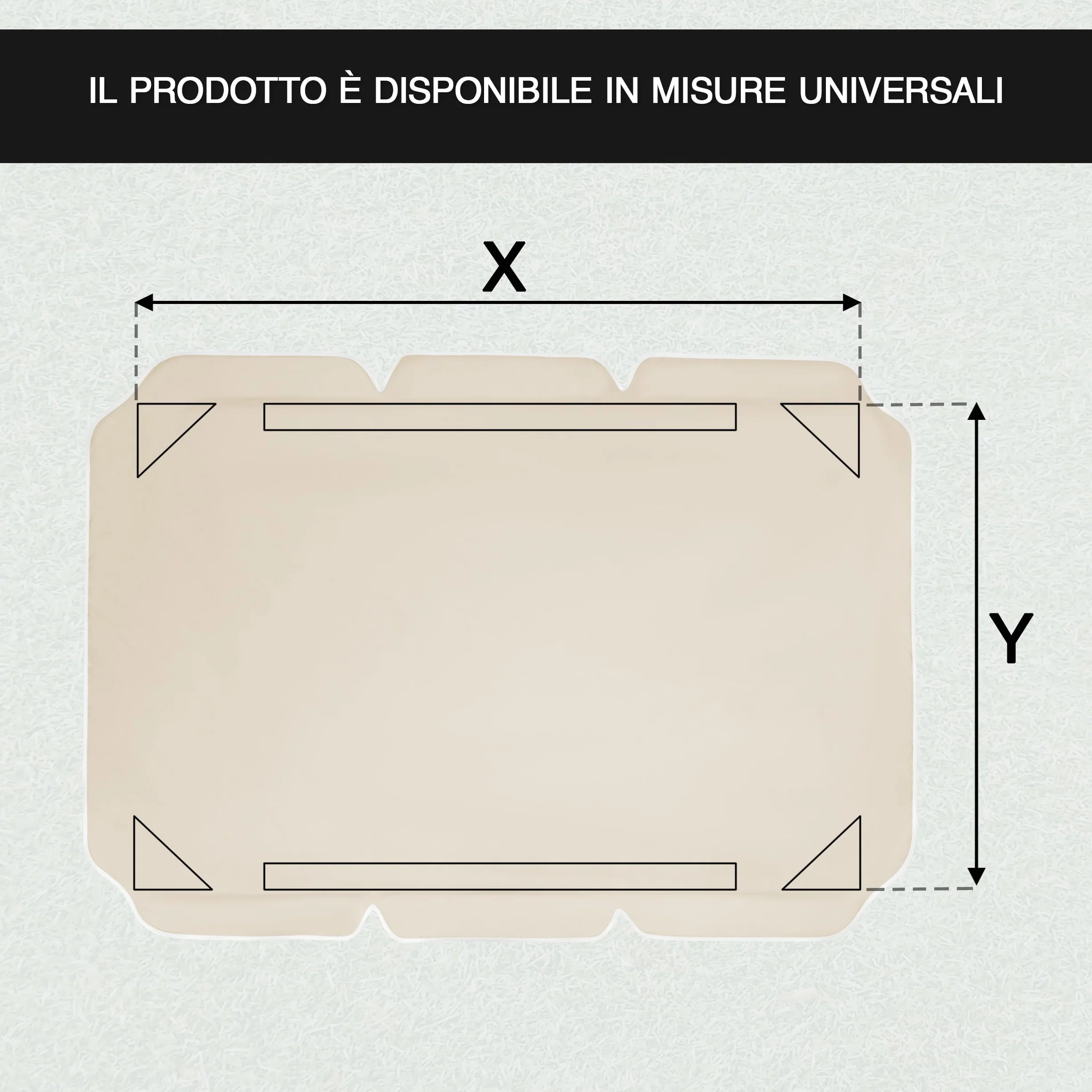 Tettuccio per Dondolo da Giardino 230 x 120 cm - Copertura Resistente al Sole e Pioggia - Colore Ecru