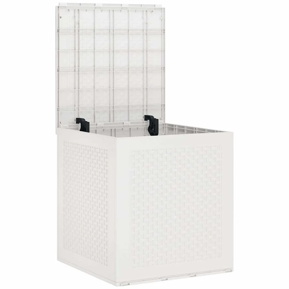 vidaXL Scatola di Stoccaggio Bianco 55x53x57 cm Polipropilene da Giardino e Terrazza Resistente alle Intemperie