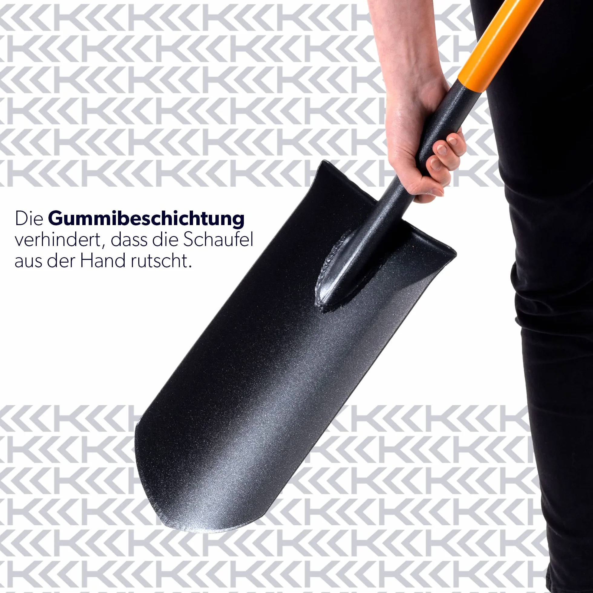 Spaziali di drenaggio Kadax, sponsor di drenaggio con mantello D, pala in acciaio, pala di pizzo con stelo, vanga da giardino ai fori, paletta di drenaggio, vanga (121 cm, nero/arancione)