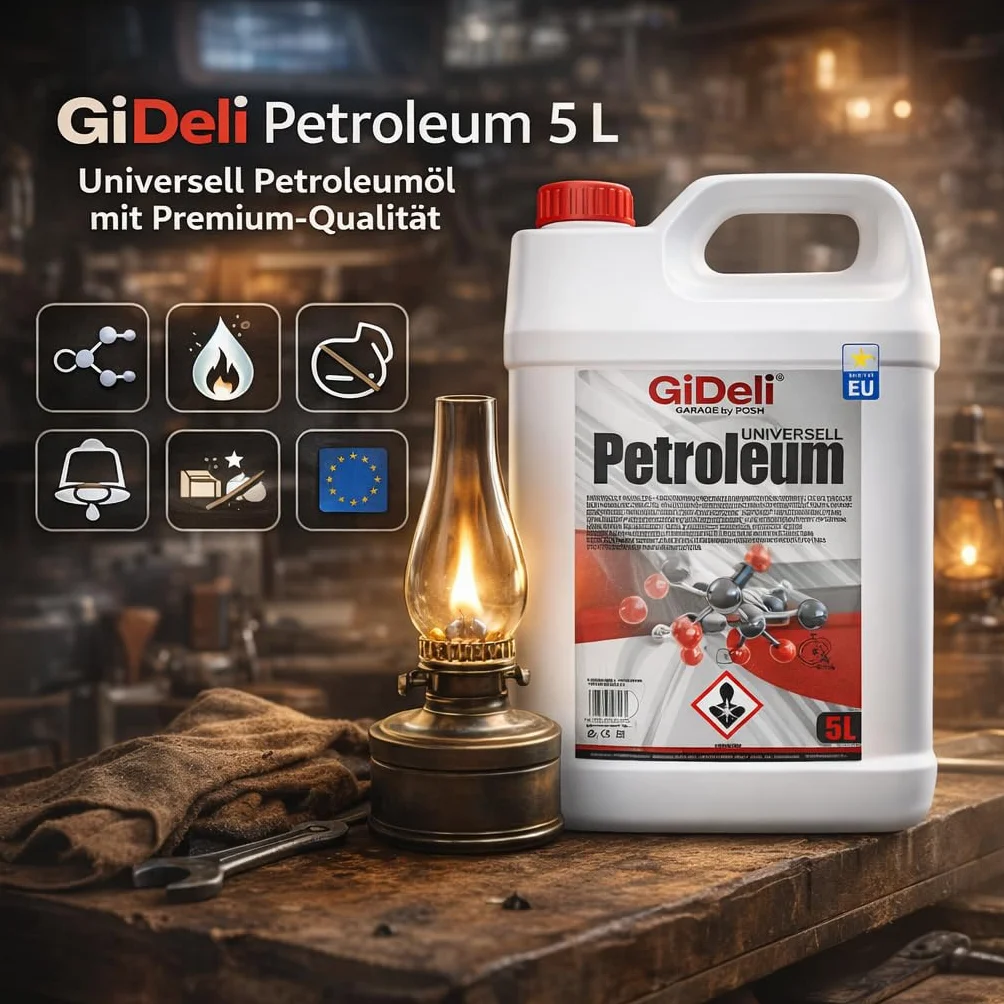 GiDeli Petroleum 5 l Olio per Lampada Inodore Alta Purezza per Lampade a Petrolio