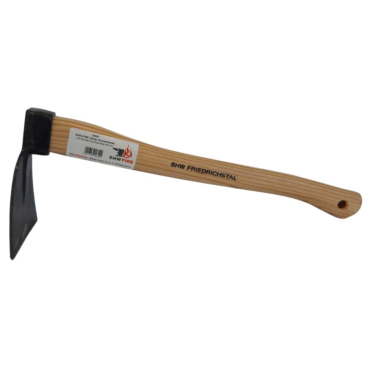 Zappa da giardino SHW-FIRE - Zappa Harzer forgiata in metallo, lama affilata, manico da 45 cm incluso, ideale per lavori di giardinaggio