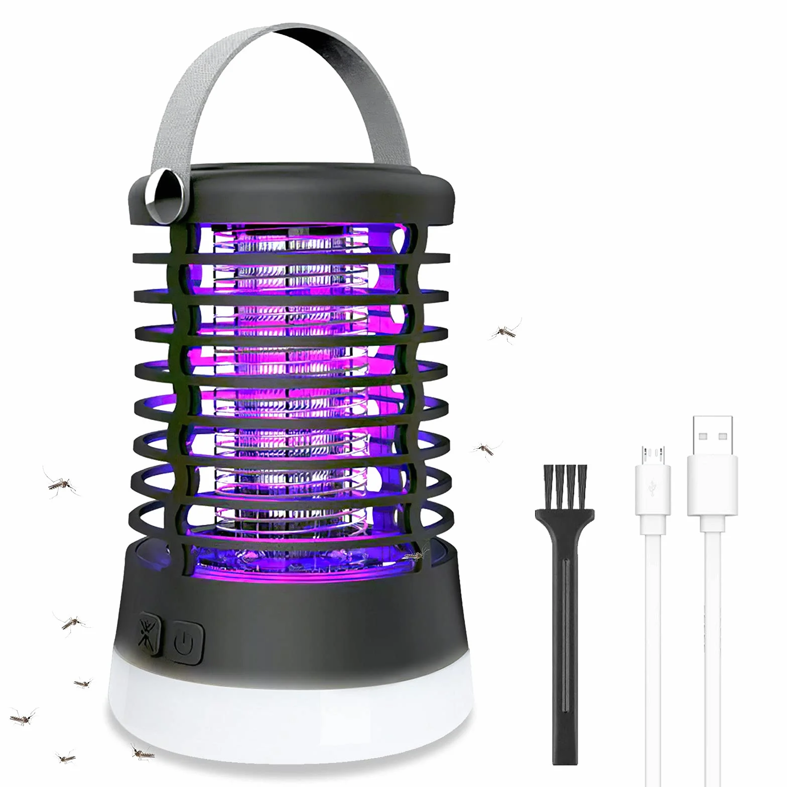 Lampada Antizanzare Elettrica per il Campeggio, 3 in 1 USB Zanzariera Elettrica IP66 Impermeabile Trappola per Zanzare Ricaricabile, 3 Modalità di Uccisione Degli Insetti Mosca Interni