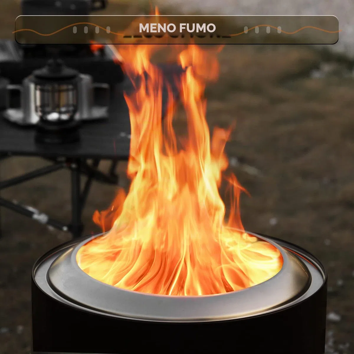 TURBRO Camino senza fumo 48,3 cm legna ardere all'aperto portatile acciaio inox 304 con supporto borsa impermeabile