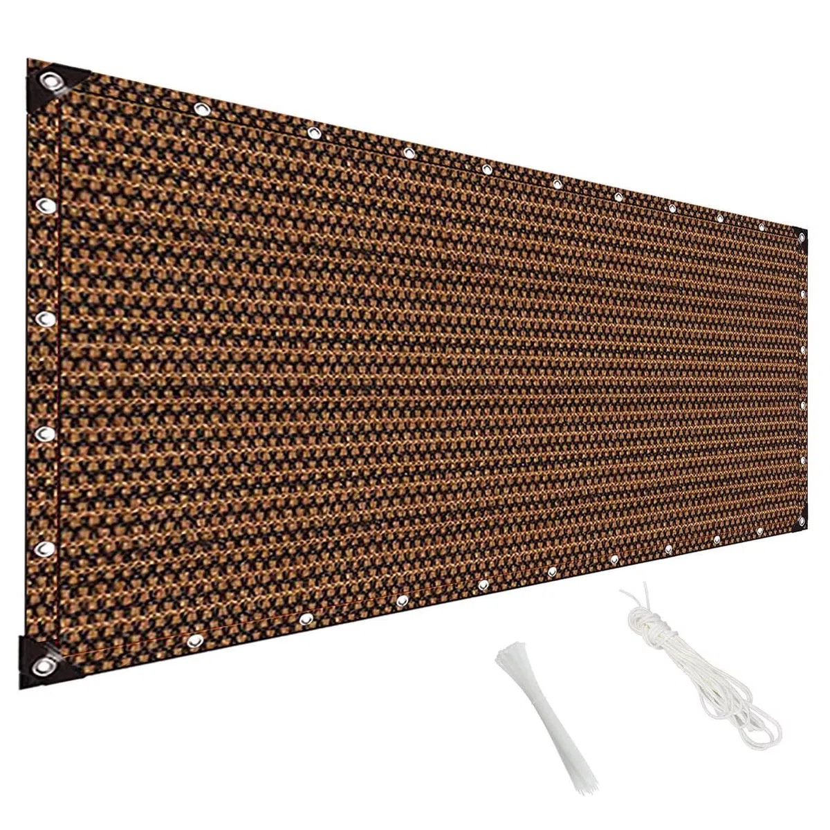 Copertura Balcone Antistrappo 100x950cm Marrone, Protezione Solare per Ringhiera e Cancello Esterno
