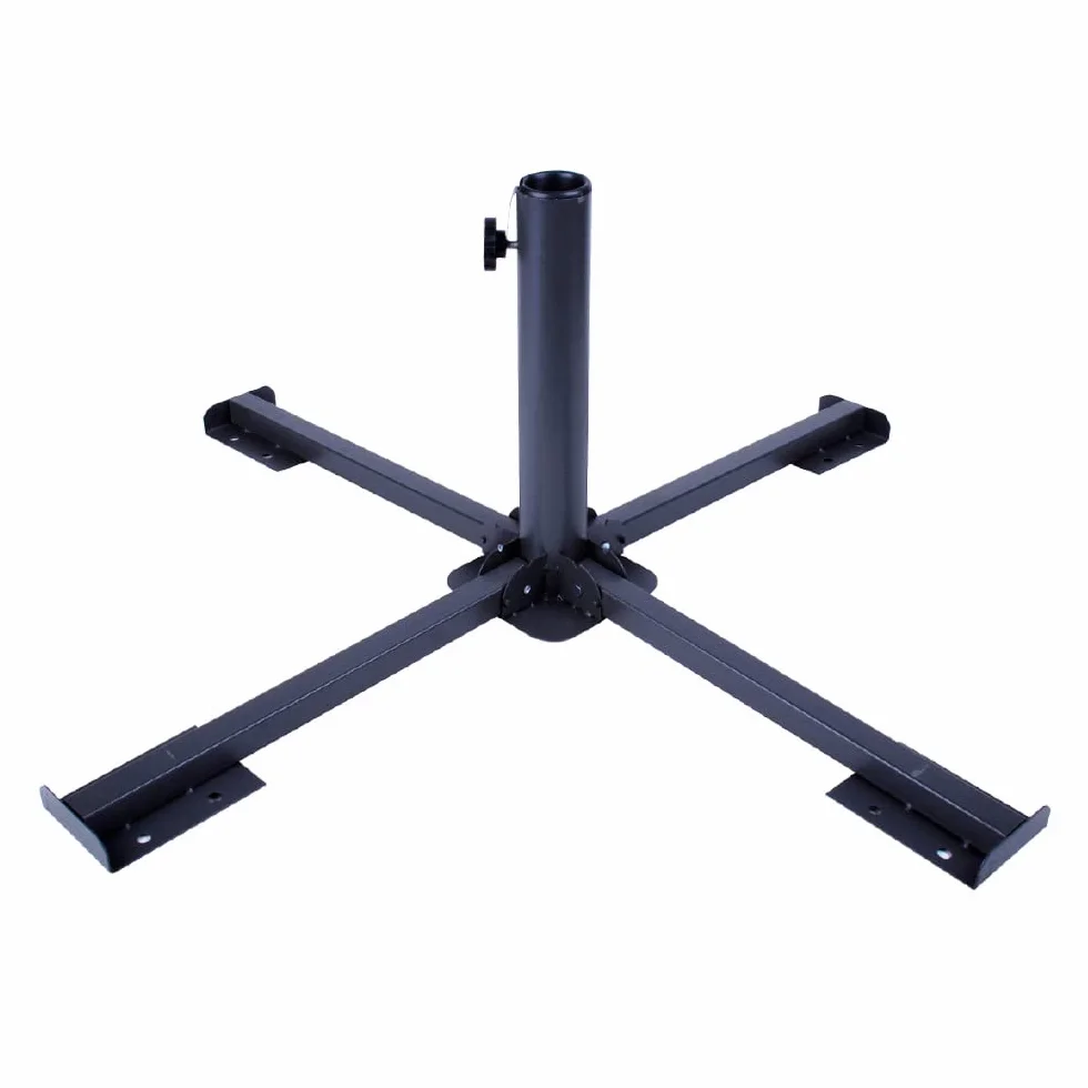 Aktive 53991 - Base ombrellone Pieghevole di Metallo 86x86x34 cm - Colore Nero