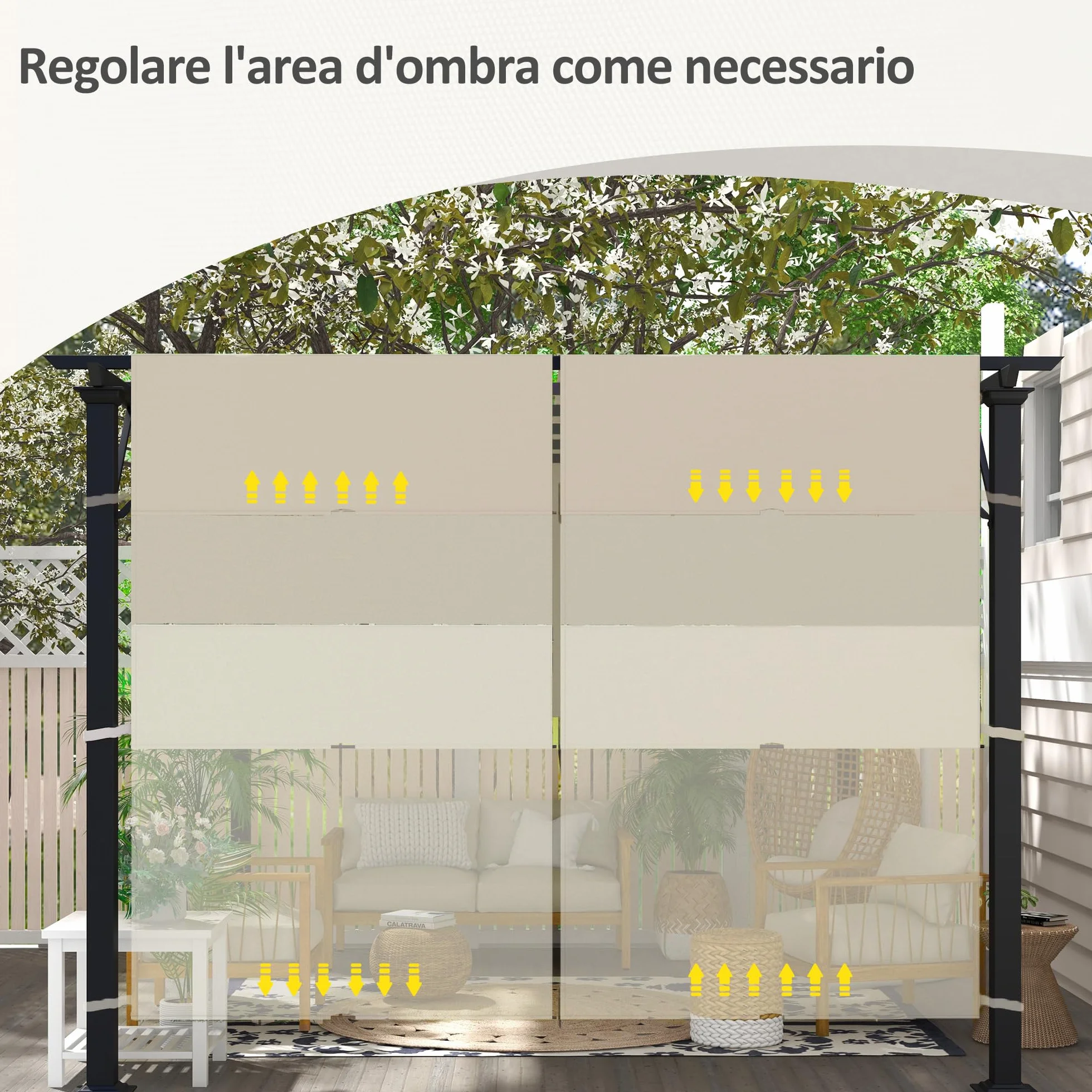 Outsunny Ersatzdach für Pergola 488 x 122 cm UV-Schutz Sonnensegel Terrassenüberdachung