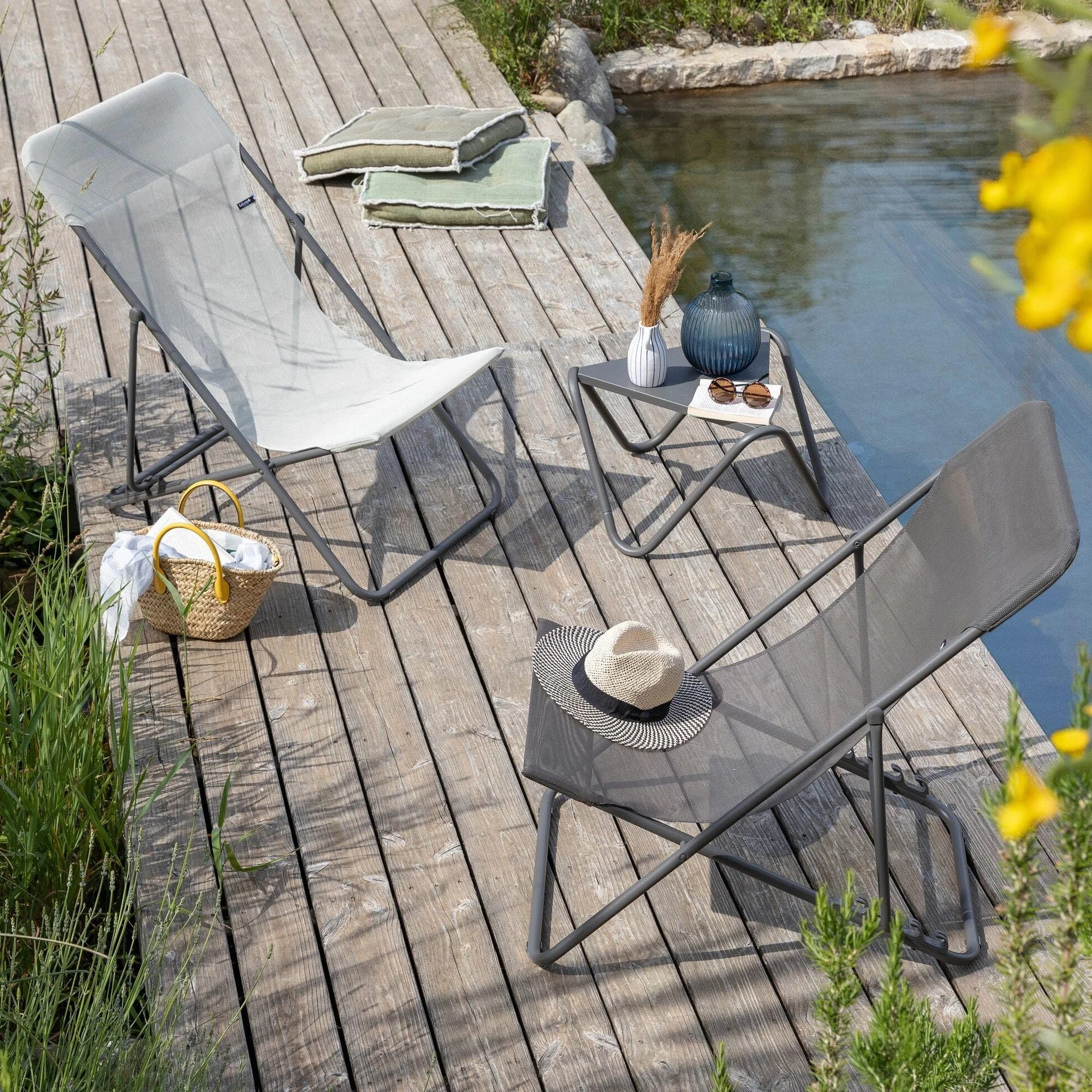 Lafuma Mobilier Maxi Lettino Grafite-Antracite Sedia regolabile leggera e stabile