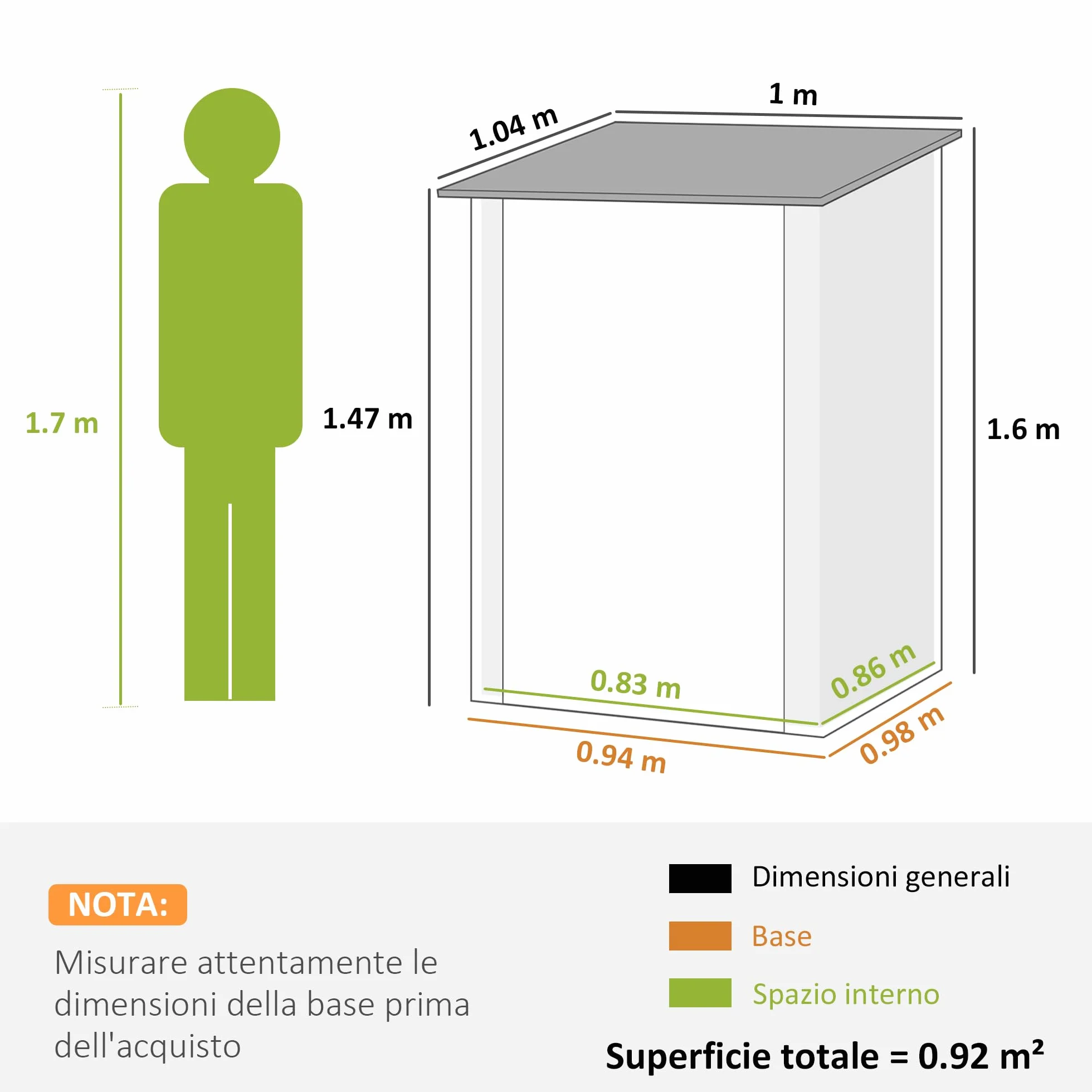 Outsunny Casetta da Giardino 0.92m² Acciaio Zincato 100x104x160 cm Marrone Chiaro Effetto Legno
