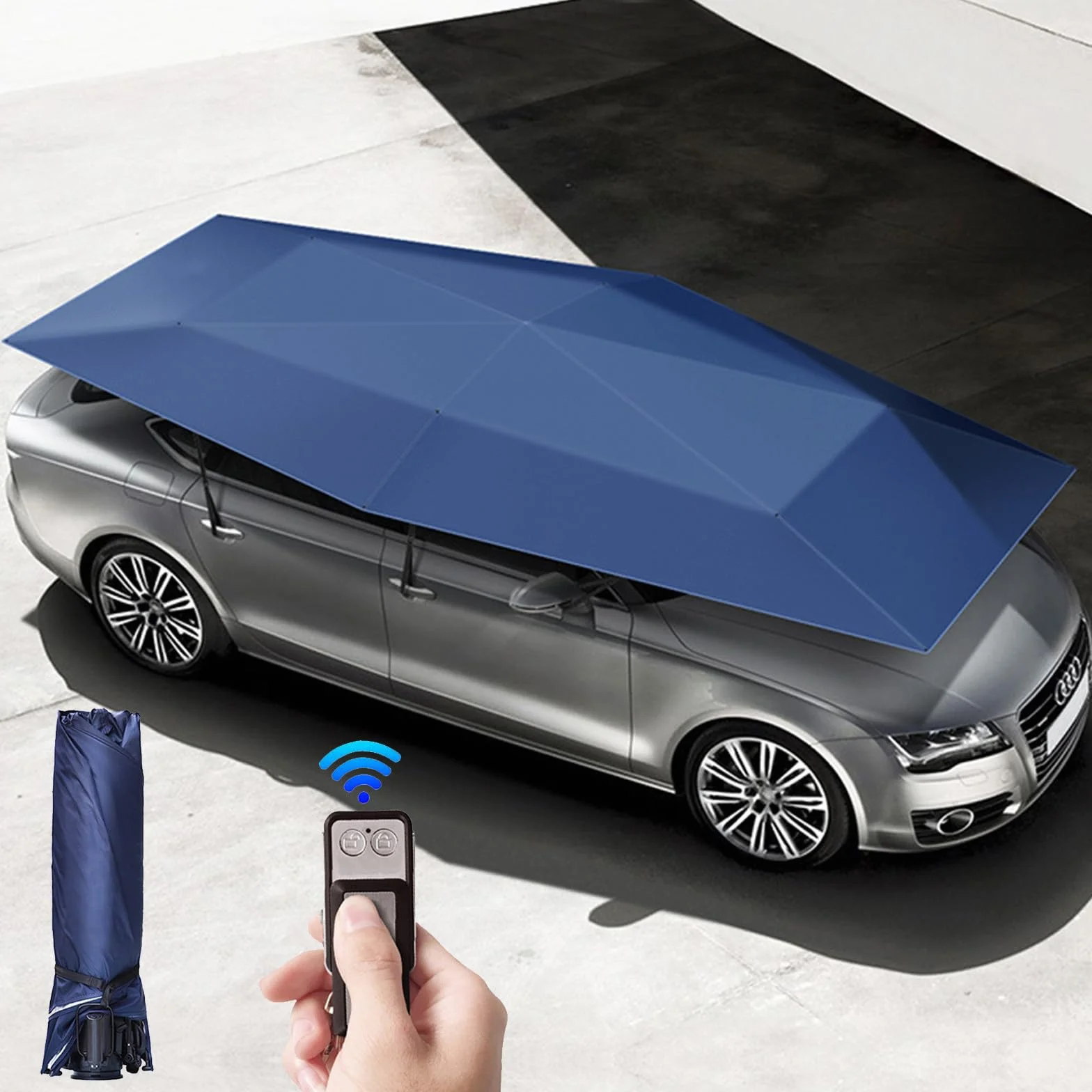 Tenda per Auto Universale, Posto Auto Coperto Mobile, Tenda per Auto Automatica, ombrellone per tettuccio per Auto per Tenda da Esterno, Adatto alla Maggior Parte dei Tipi di Auto,4.8m