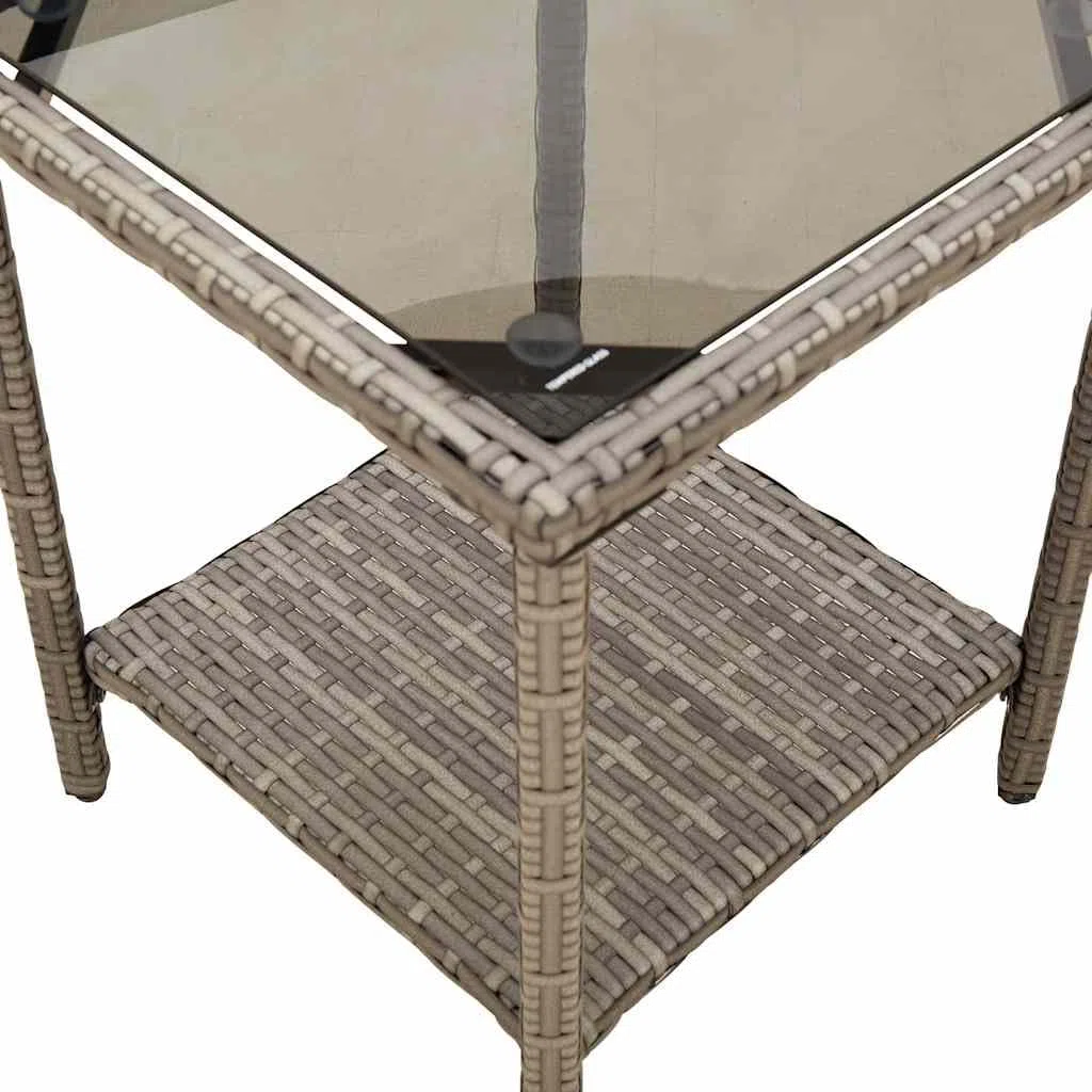 vidaXL Divano da Giardino con Tavolo e Cuscini a L Grigio Polyrattan, Divano da Esterno, Divano da Esterno a L, Divano angolare da Giardino