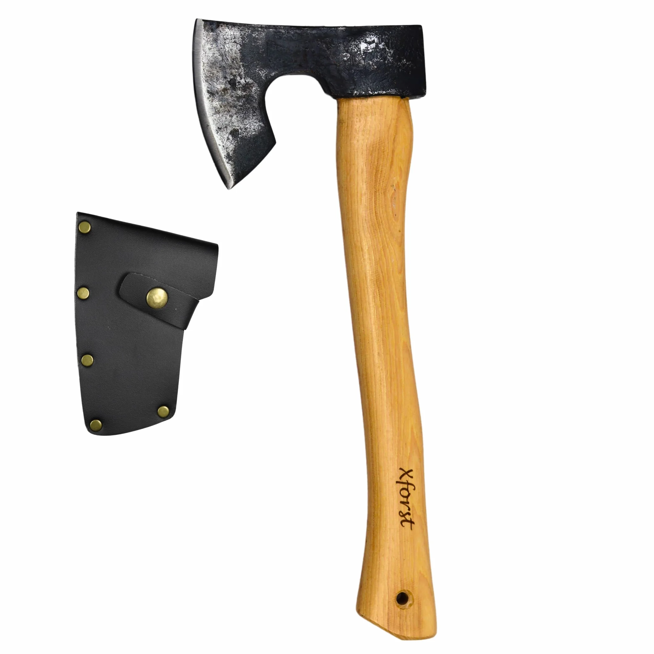 Xforst X-H6 Ascia Accetta vichinga, Ascia da sopravvivenza in acciaio al carbonio forgiato 38 cm 0,75 kg