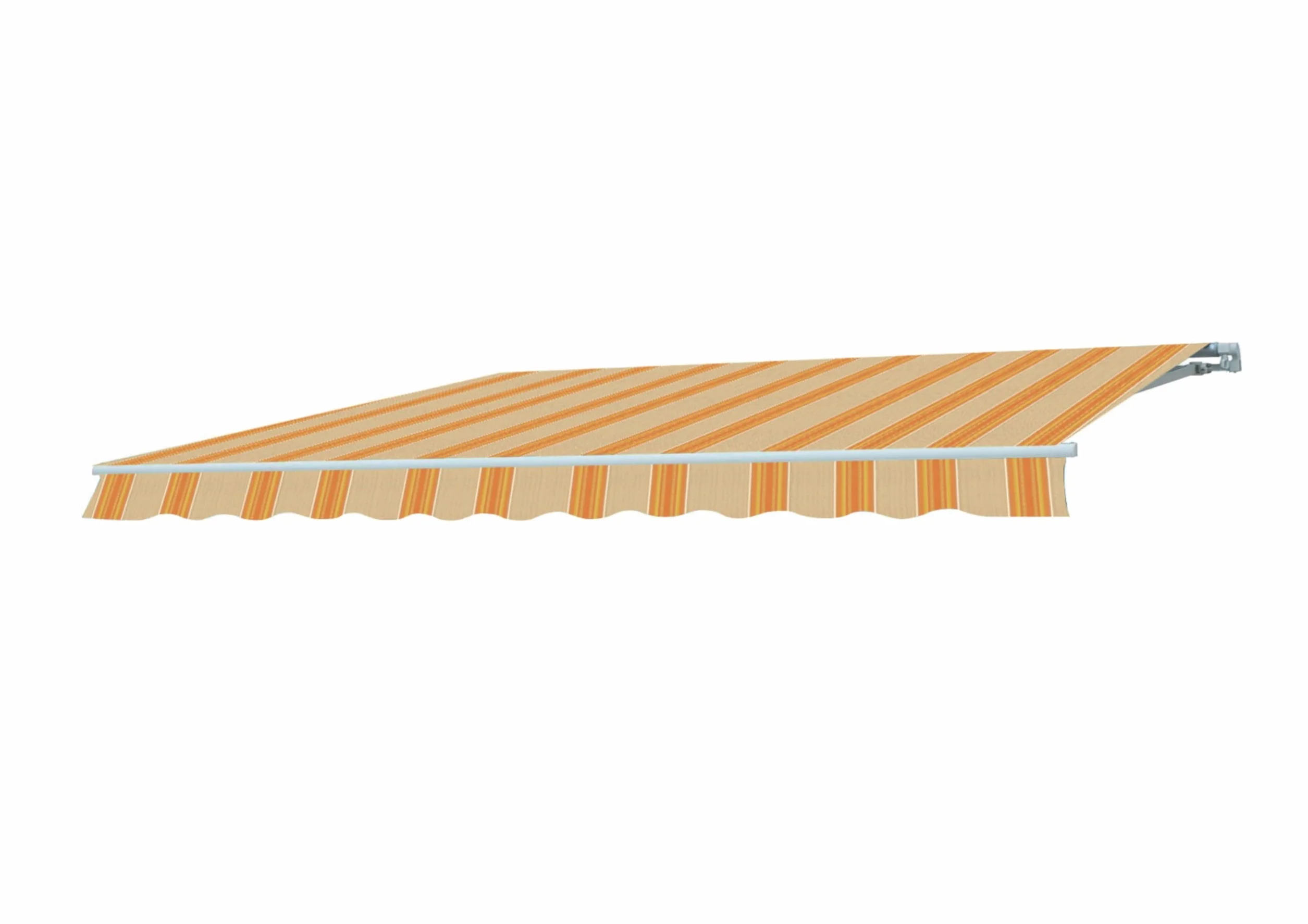 Tenda da Sole a Bracci Estensibili Impermeabile L300xP250 cm Giallo/Beige Fissaggio Parete o Soffitto