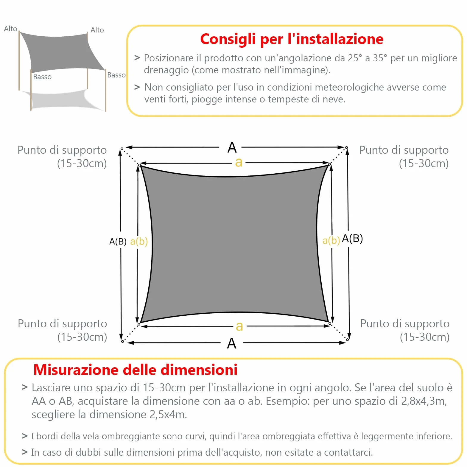 UMI Vela Ombreggiante Impermeabile 2x4m Rettangolare Tenda a Vela Protezione Raggi UV 98% Tenda Parasole per Esterno Giardino Terrazzo - Sabbia