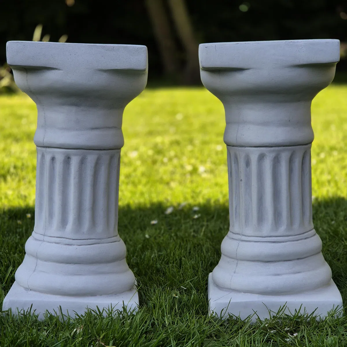 FABRIQ Colonna dorica pietra grigio anticato 39 cm 18x18 cm dekoracja ogrodowa odporna na warunki atmosferyczne