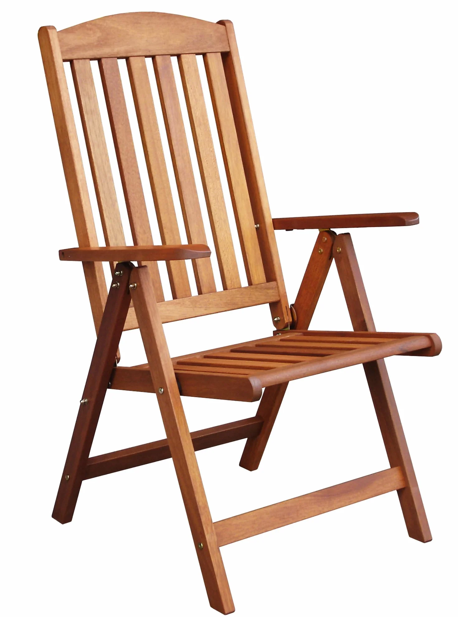 AVANTI TRENDSTORE - Seminara - Sedia pieghevole da giardino o balcone, con schienale reclinabile e braccioli, in legno teak massiccio. Dimensioni LAP 63,5x110x76 cm Anche in set da 2 e 4 sedie.