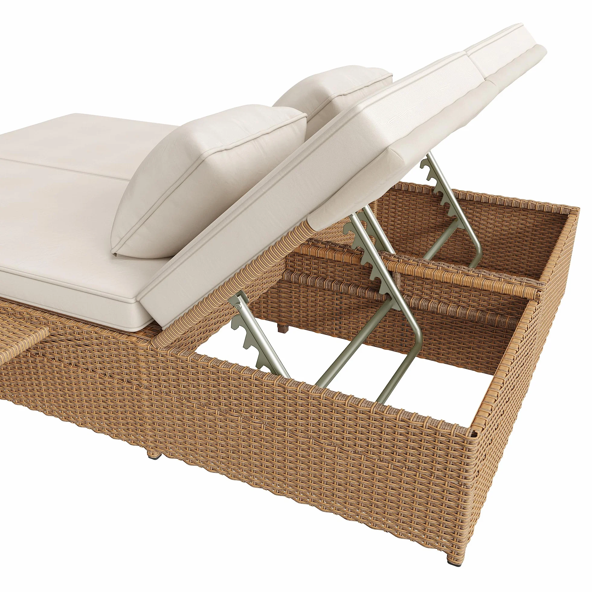 Sdraio da giardino per esterni, letto matrimoniale, in rattan, che può essere utilizzato come mobili da giardino all'aperto, adatto per lounge, balconi e giardini, resistente alle intemperie