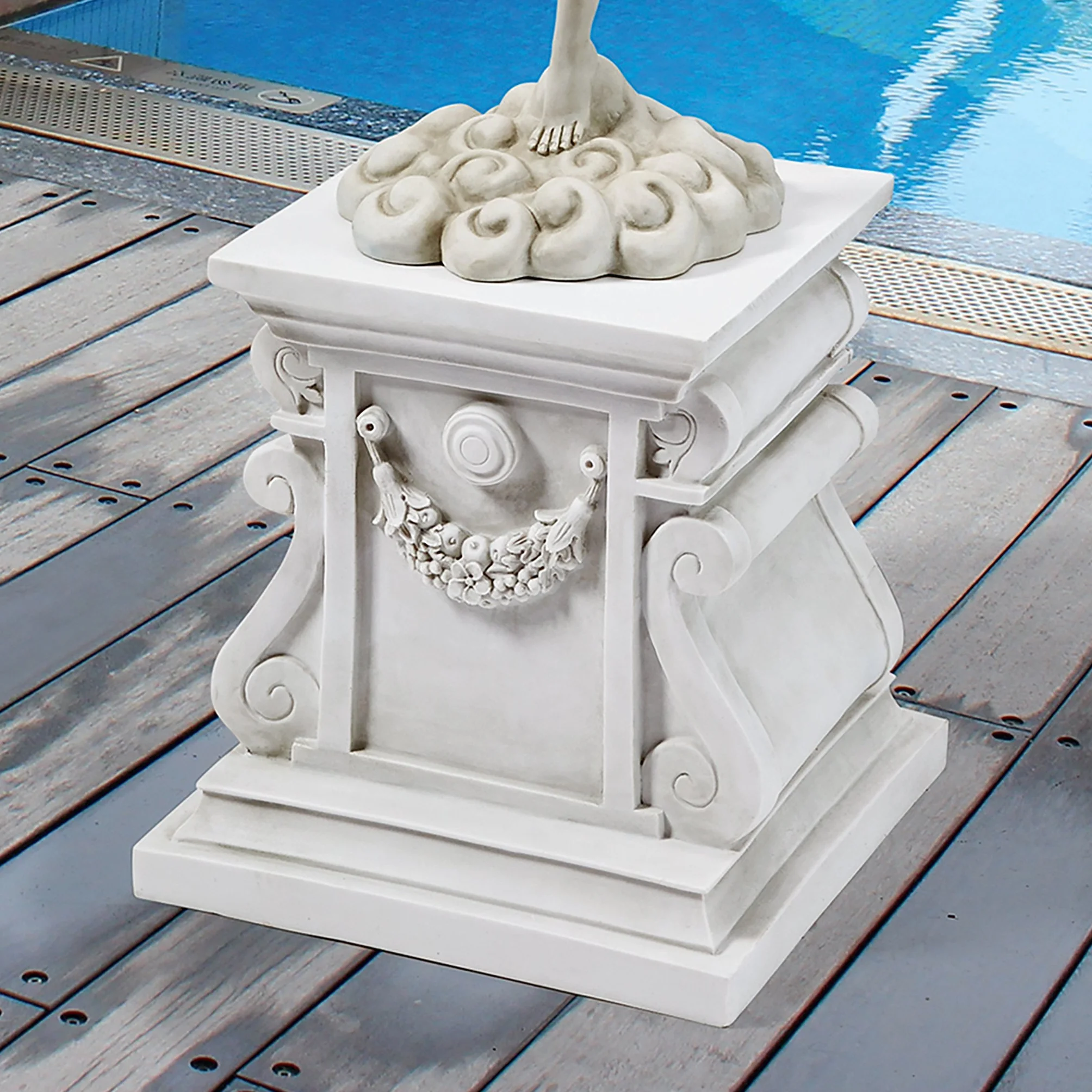 Design Toscano Statuario classico Piedistallo da giardino Base per rialzo, poliresina, 38 cm